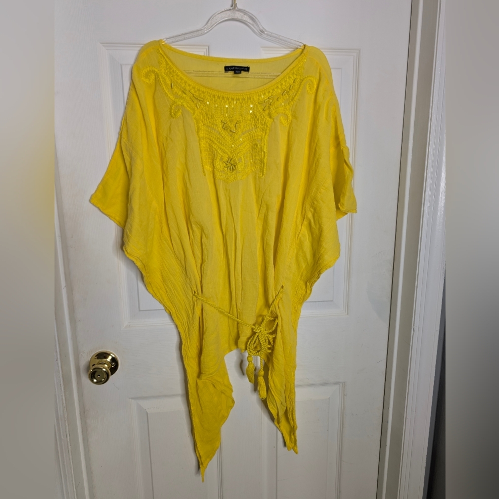 Lane Bryant Yellow Embroidered Tunic